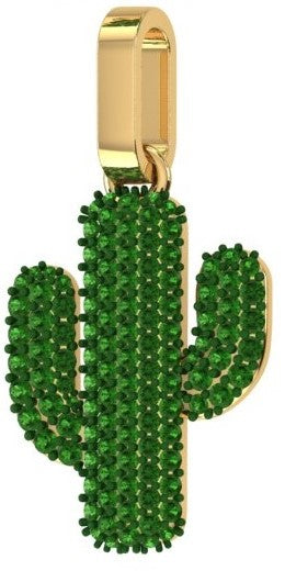 Iced Out Cactus Pendant