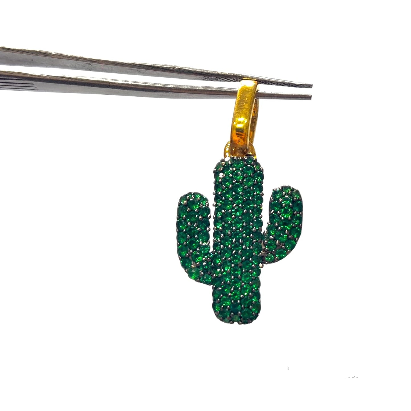 Iced Out Cactus Pendant