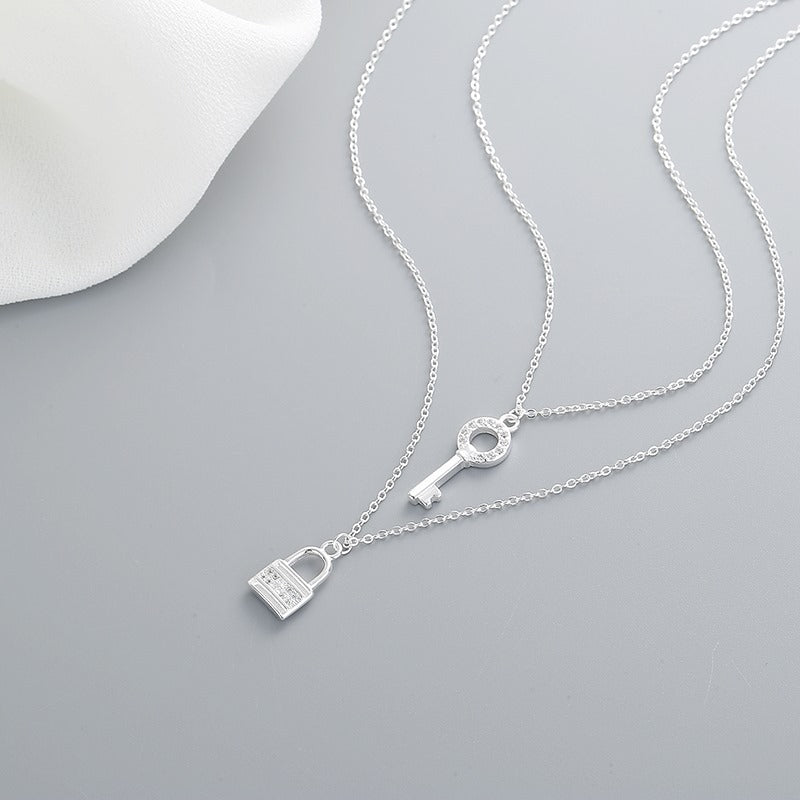 Key and Lock Necklace Set