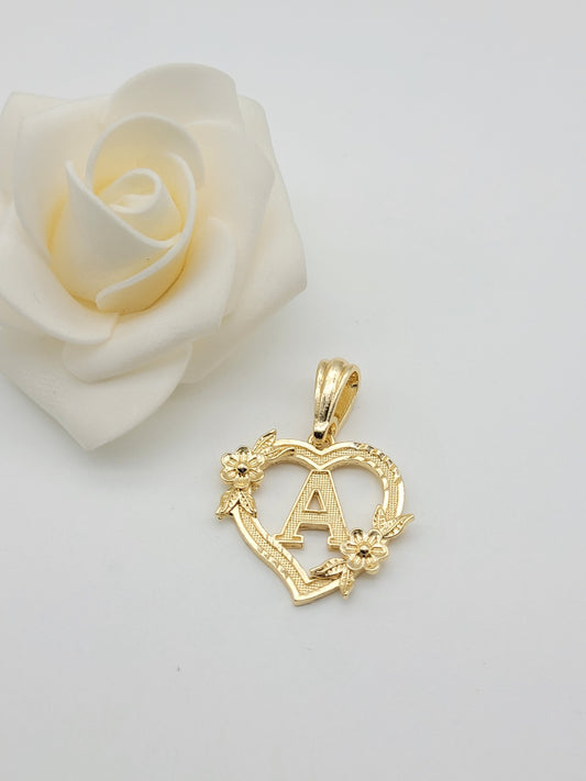 Hollow Heart with Letter Pendant