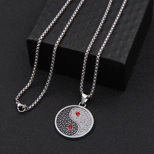 Stainless Steel Iced Out YinYang Chain