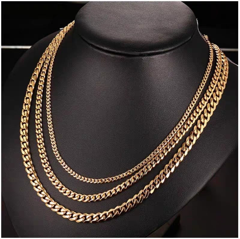 Stainless Steel Gold Cuban Chain