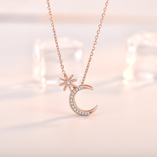 Crescent Moon and Star Necklace