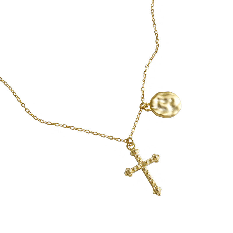 Round Cross with Geometry Necklace