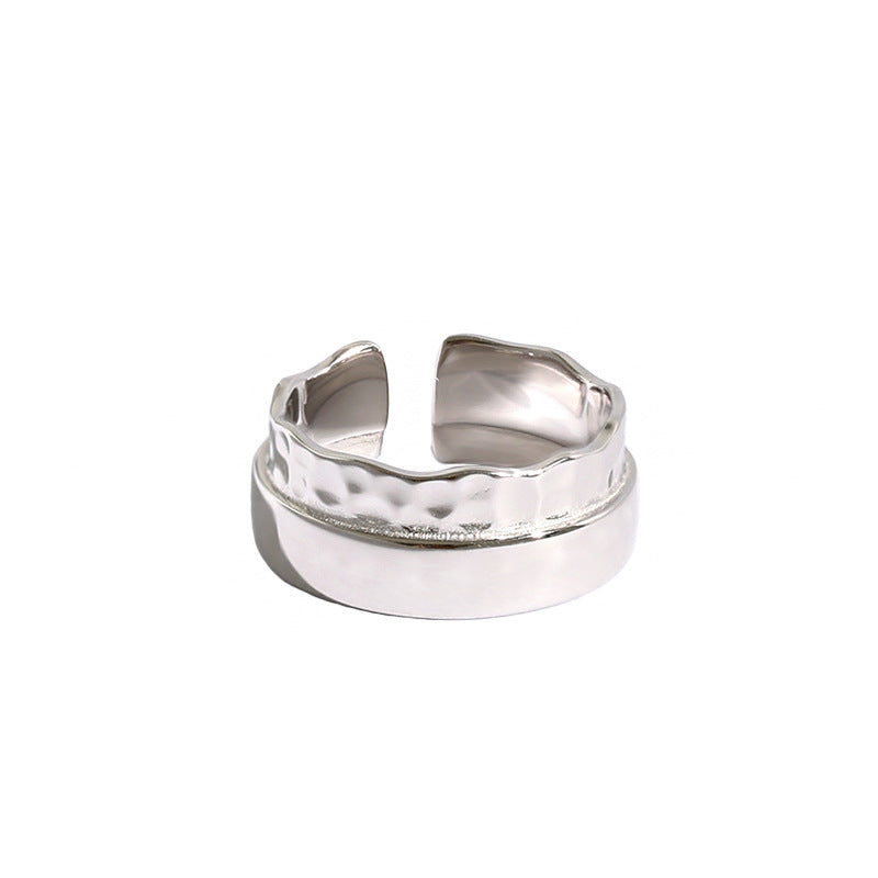 Hammered Wave Wide Ring