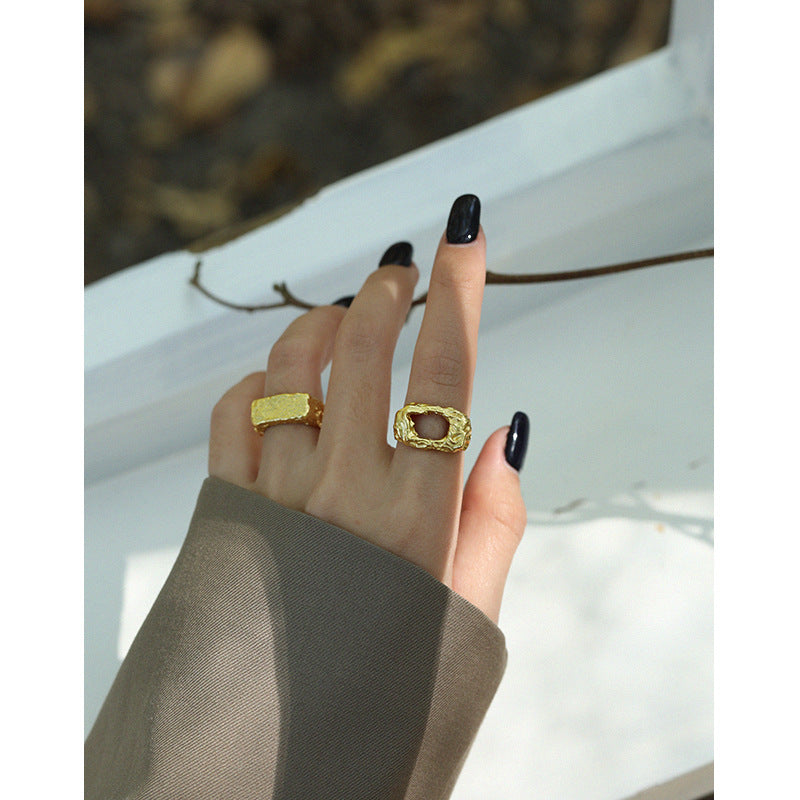 Geometry Irregular Hole Adjustable Ring