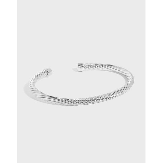 Minimalist Twisted Open Bangle