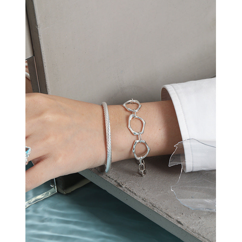 Minimalist Twisted Open Bangle