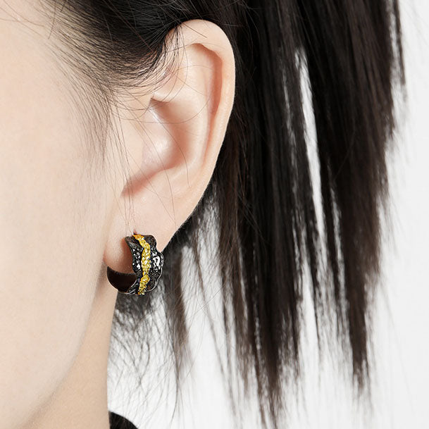 Casual Irregular C Shape Stud Earrings