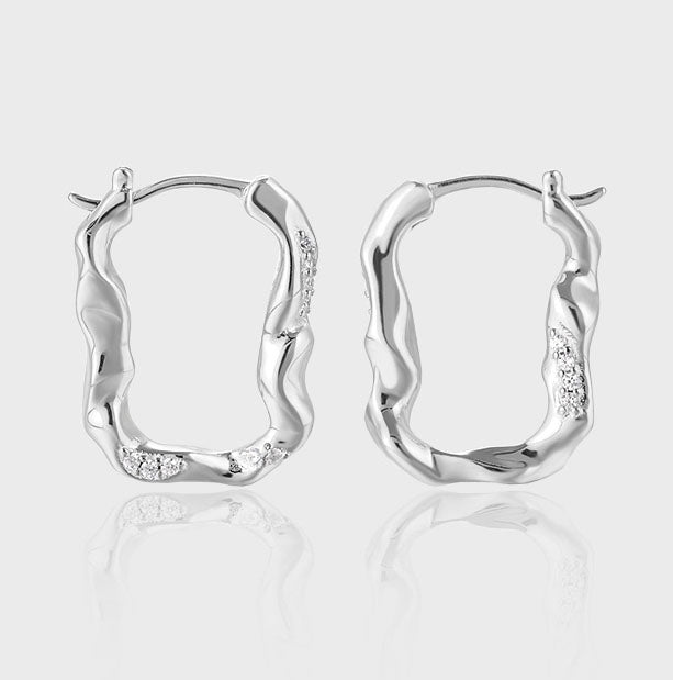 Irregular Geometry U Shape Hoop Earrings