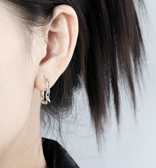 Irregular Geometry U Shape Hoop Earrings