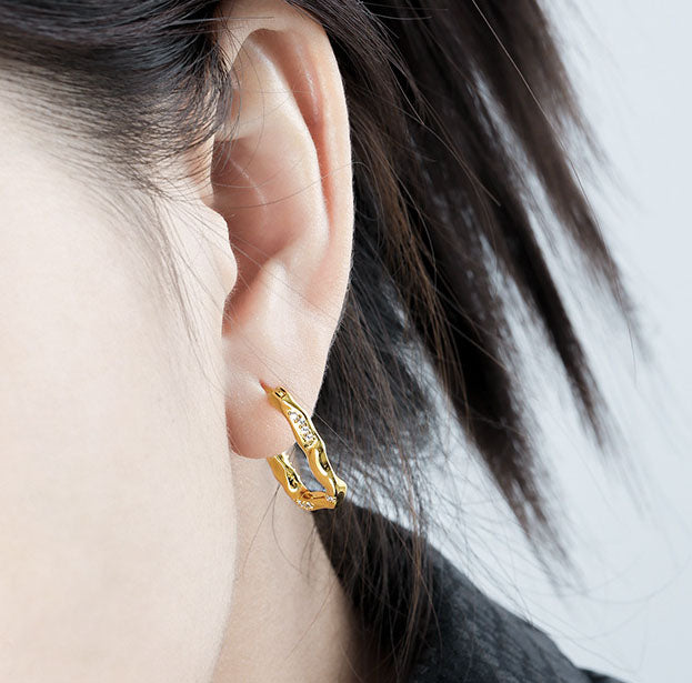 Irregular Geometry U Shape Hoop Earrings