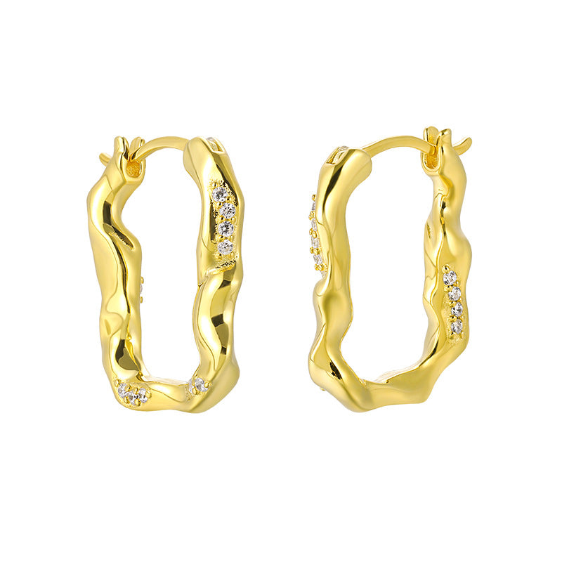 Irregular Geometry U Shape Hoop Earrings