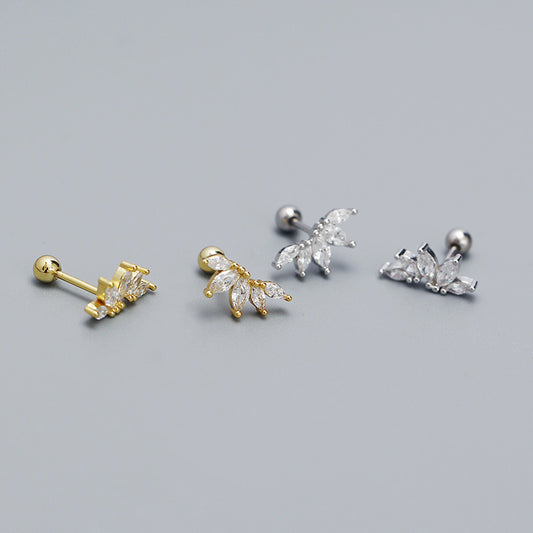 Half Flower Stud Earrings