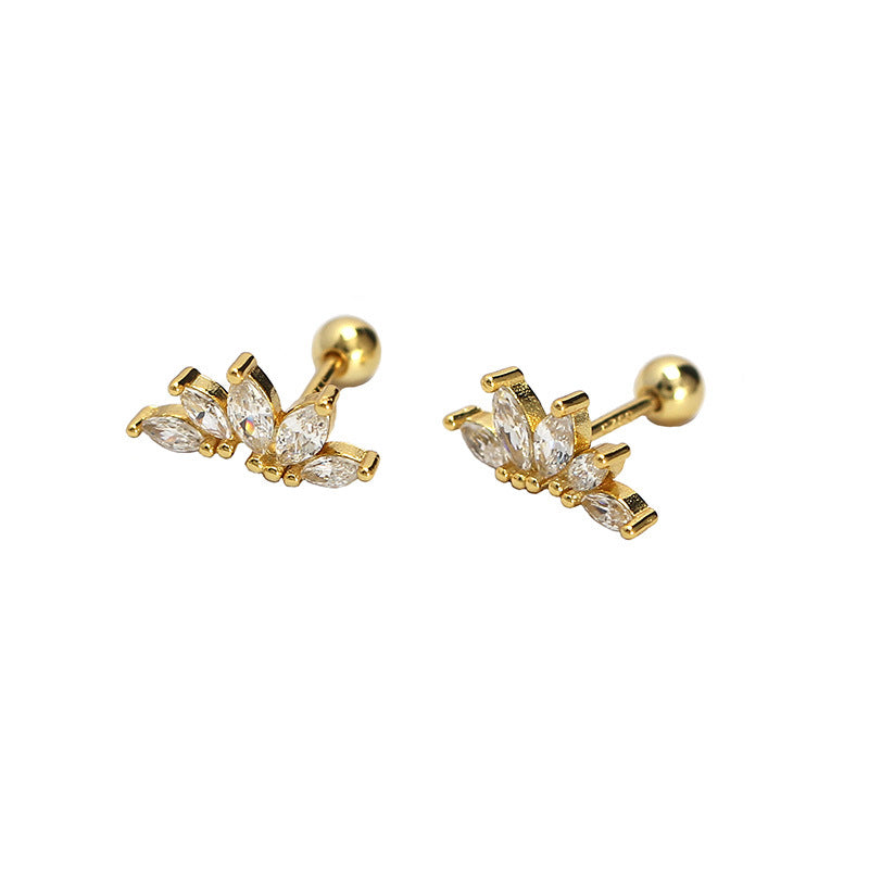 Half Flower Stud Earrings